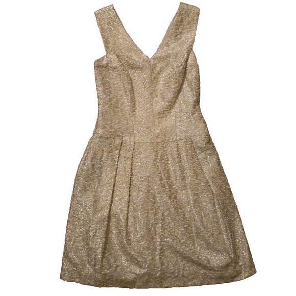 Kay Lunger 2 Metallic Pink Champagne Sheath Dress Pleated Viscose Princess Hoco - Picture 1 of 10